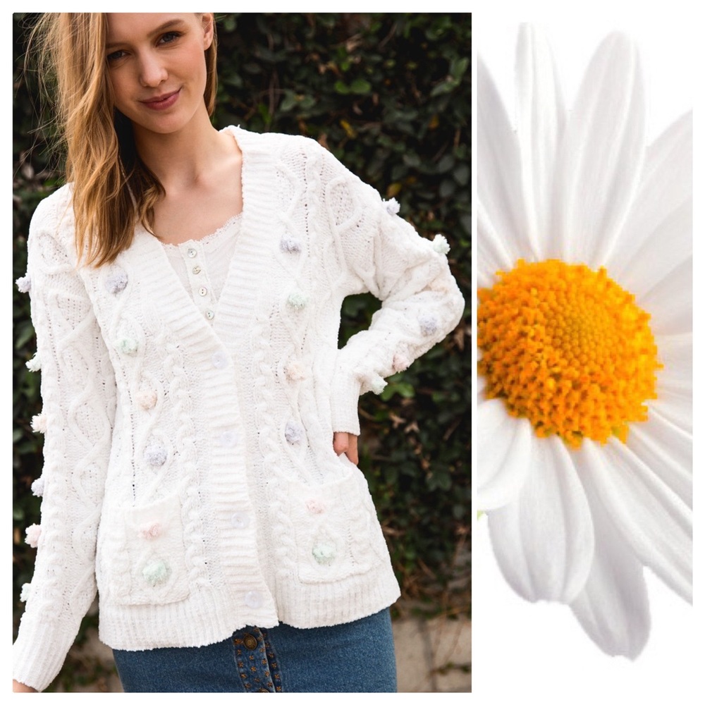 Snow White Ice Cream Chenille Cardigan - Picture 7 of 9
